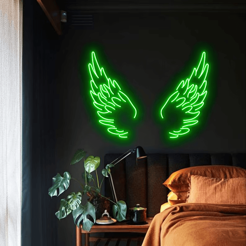 Selfie Angel Wings Wall Art Neon Led Sign - Neon Tracker